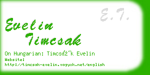 evelin timcsak business card